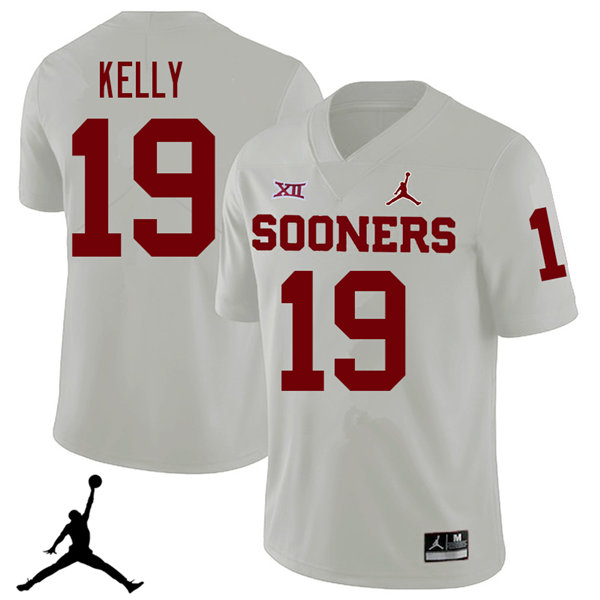 Oklahoma Sooners #19 Caleb Kelly 2018 College Football Jerseys Sale-White